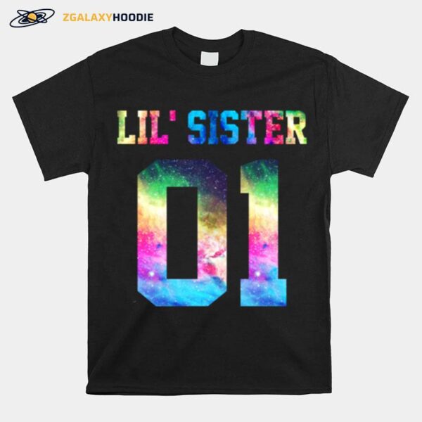 01 Big Sister 01 Mid Sister 01 Lil Sister For 3 Sisters T-Shirt