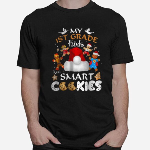 1St Grade Teacher Christmas Smart Cookies T-Shirt