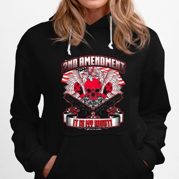 2Nd Amendment Its My Right Skullcap Pistol American Flag Hoodie