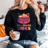 2Nd Grade Vibes Colorful Cat Kitty Girl Leopard Eyes Sweater