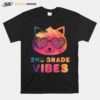 2Nd Grade Vibes Colorful Cat Kitty Girl Leopard Eyes T-Shirt