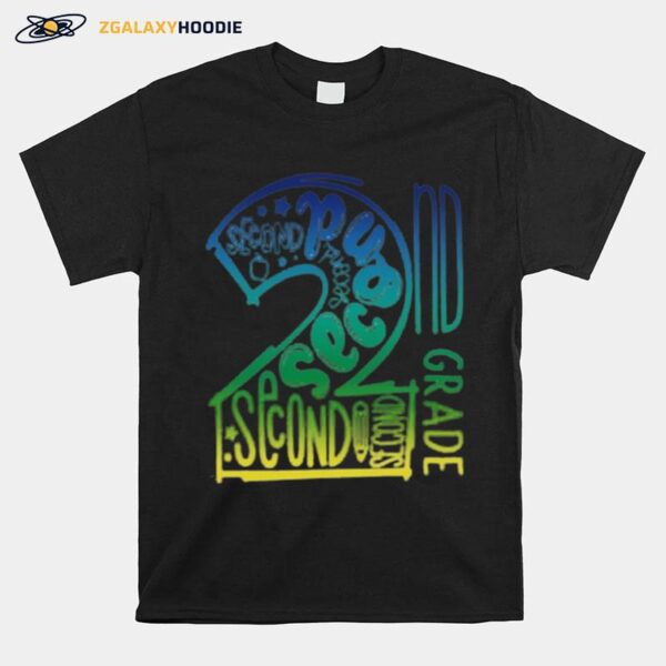 2Nd Second Grade Typography T-Shirt