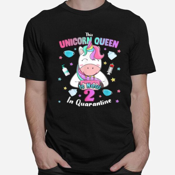 2Nd Unicorn Queen Birthday Girl Social Distance T-Shirt