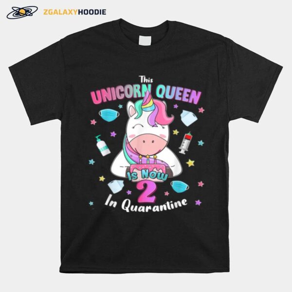 2Nd Unicorn Queen Birthday Girl Social Distance T-Shirt