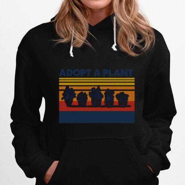 Adopt A Plant Vintage Retro Hoodie