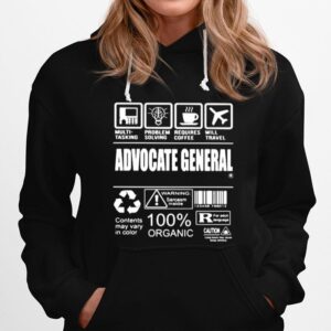 Advocate General Warning Sarcasm Inside Contents May Vary In Color 100 Organic Hoodie