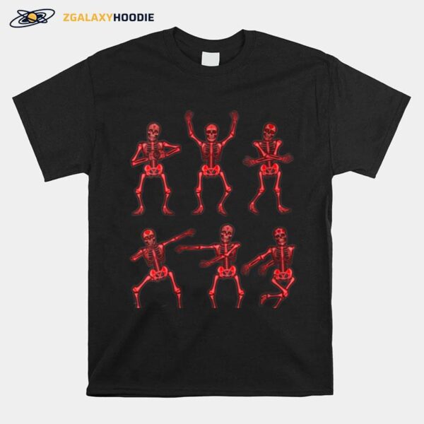 Aesthetic Halloween Red Skeleton Dance Boys Girls T-Shirt
