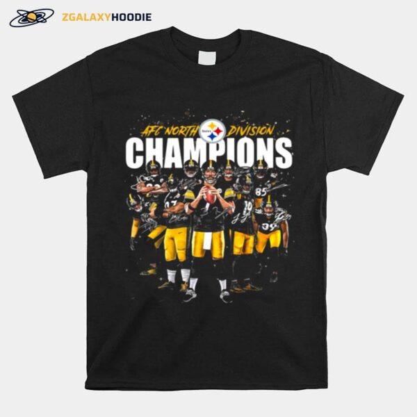 Afc North Division Champions Pittsburgh Steelers Signatures T-Shirt