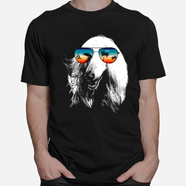 Afghan Hound With Glasses Sunglasses Retro Style T-Shirt