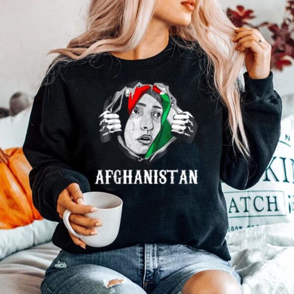 Afghanistan Woman I Love Afghanistan Afghans Flag Tee Sweater