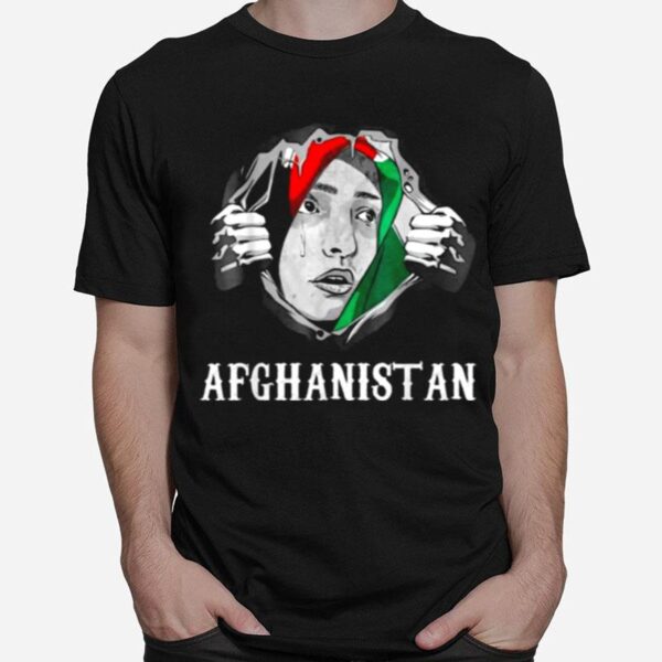 Afghanistan Woman I Love Afghanistan Afghans Flag Tee T-Shirt