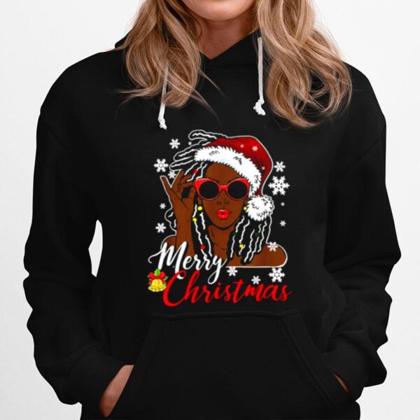 African Black Girl Christmas Santa Claus Merry Christmas Hoodie