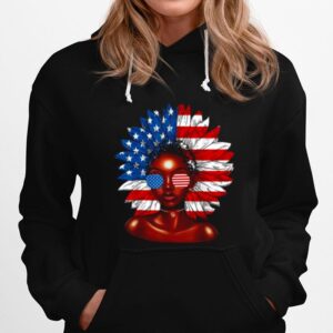 Afro Sunflower African American Flag 4Th Of July Flower Hoodie