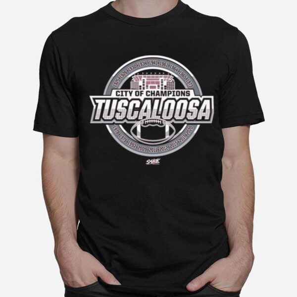 Alabama College Football Tuscaloosa City Of Champions T-Shirt