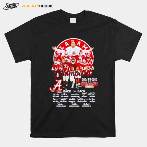 Alabama Crimson Tide Back To Back Signatures T-Shirt