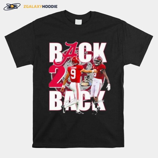 Alabama Football Back 29 Back Signatures T-Shirt