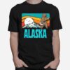 Alaska Mountains Bluegrass Banjo Bear Graphic T-Shirt