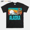 Alaska Mountains Bluegrass Banjo Bear Graphic T-Shirt