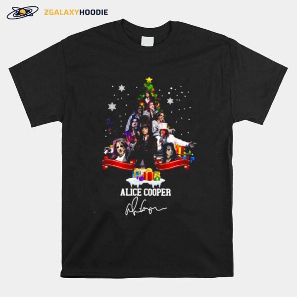 Alice Cooper Christmas Tree Signature Merry Christmas 2022 T-Shirt