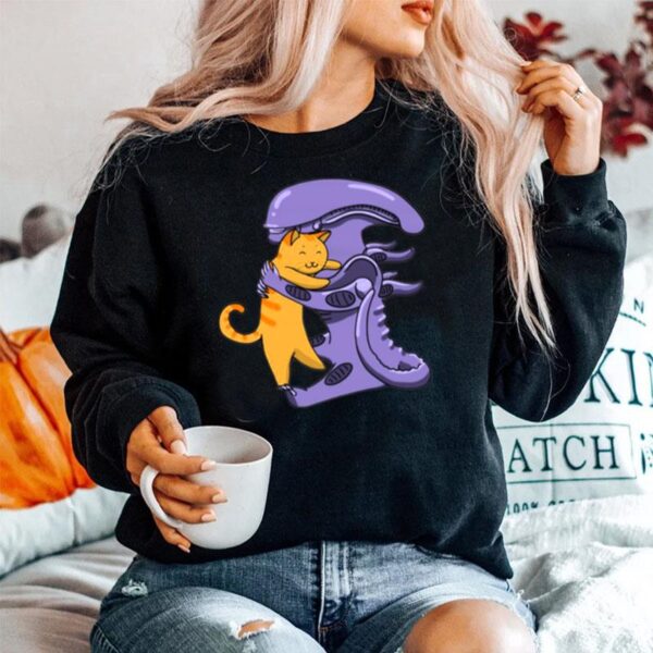 Alien Hugs Cat Xenomorph Sweater