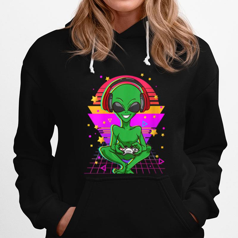 Alien With Video Game Controller Alien Gaming Gamer Alien Hoodie