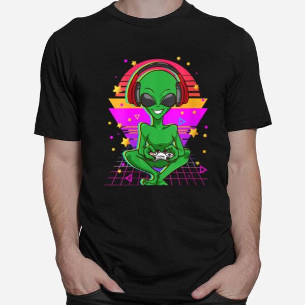 Alien With Video Game Controller Alien Gaming Gamer Alien T-Shirt