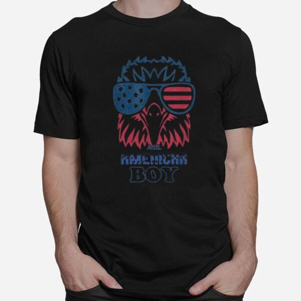 All American Boy Retro Eagle Flag Vintage 4Th July T-Shirt