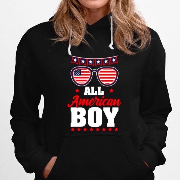 All American Boy Sunglasses 4Th Of July Patriotic Hoodie