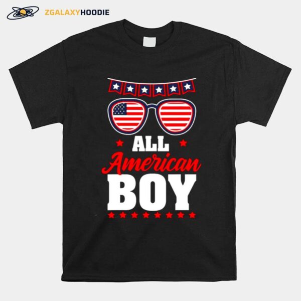 All American Boy Sunglasses 4Th Of July Patriotic T-Shirt