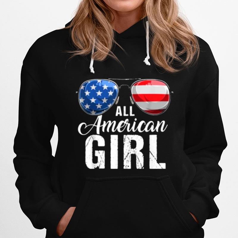All American Girl Usa Flag Patriotic Sunglasses Hoodie