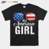 All American Girl Usa Flag Patriotic Sunglasses T-Shirt