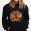 Autumn Daisy Moth Art Fall Autumn Moth Brown Hoodie