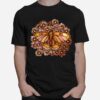 Autumn Daisy Moth Art Fall Autumn Moth Brown T-Shirt