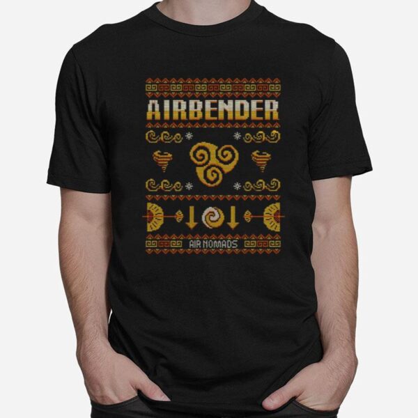 Avatar Airbending Aang Christmas Tenzin Air Nomads Last Airbender Ugly Knitted Pattern T-Shirt