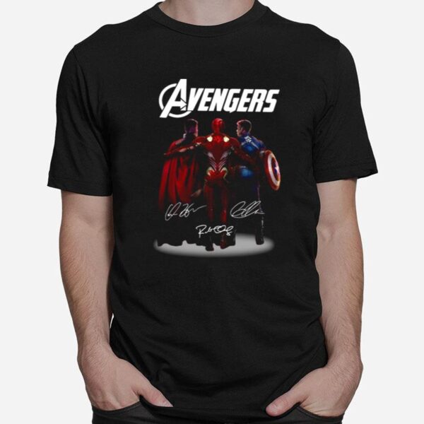 Avengers Thor Iron Man Captain America Signatures T-Shirt