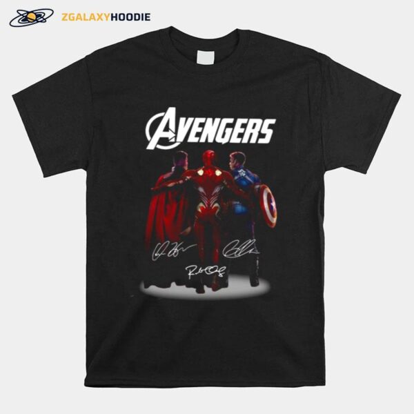 Avengers Thor Iron Man Captain America Signatures T-Shirt