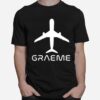 Aviation Airplane Fathers Day Graeme Name World Travel T-Shirt