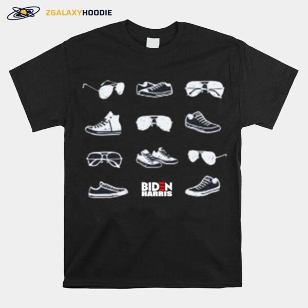 Aviators And Sneakers Navy Biden Harris T-Shirt