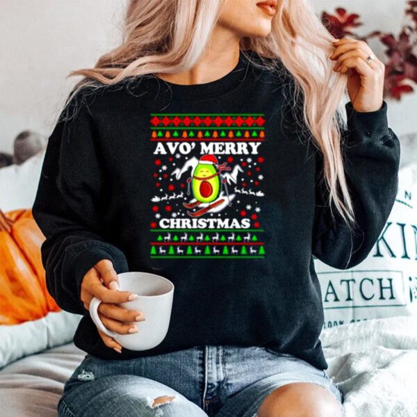 Avocado Snow Slide Merry Christmas Sweater