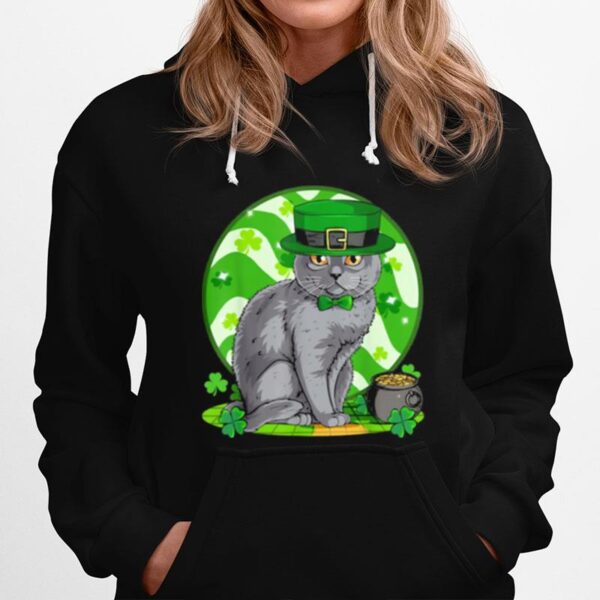 Awesome Chartreux Cat Leprechaun St. Patricks Day Hoodie