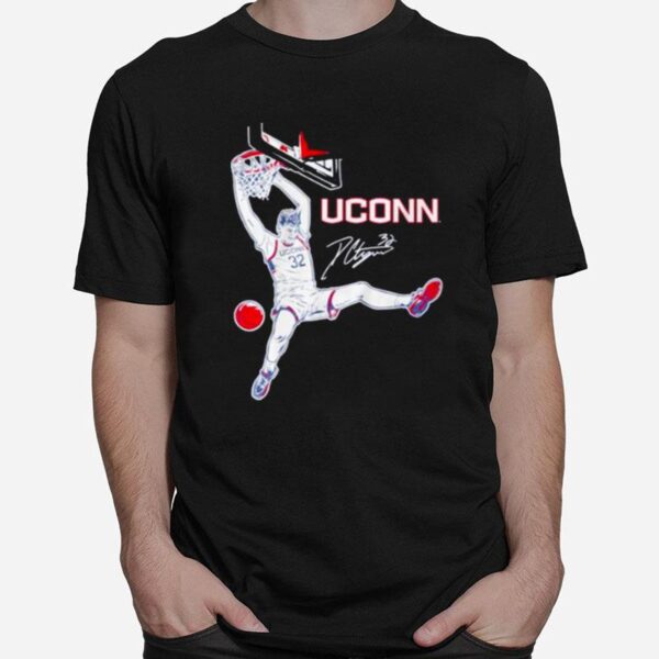 Awesome Donovan Clingan Uconn Signature Slam T-Shirt