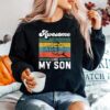 Awesome Like My Son Vintage Hand First Bump Fathers Day T B0B3Dndpk1 Sweater