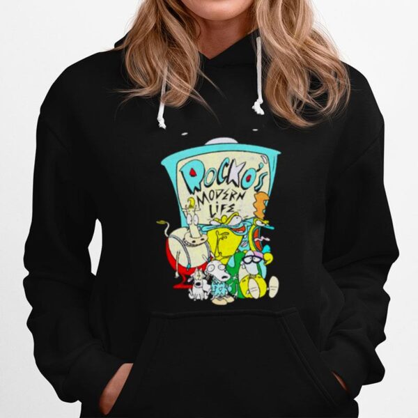 Awesome Rockos Modern Life T V With Characters Hoodie