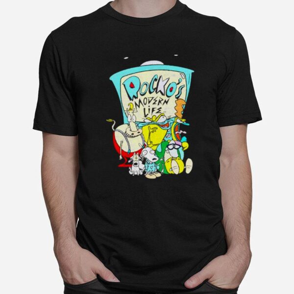 Awesome Rockos Modern Life T V With Characters T-Shirt