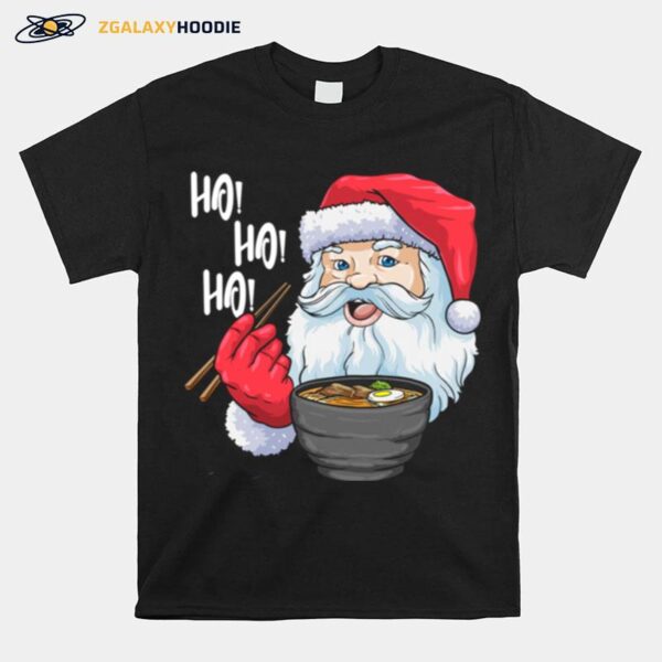 Awesome Santa Claus Eats Noodles Merry Christmas T-Shirt