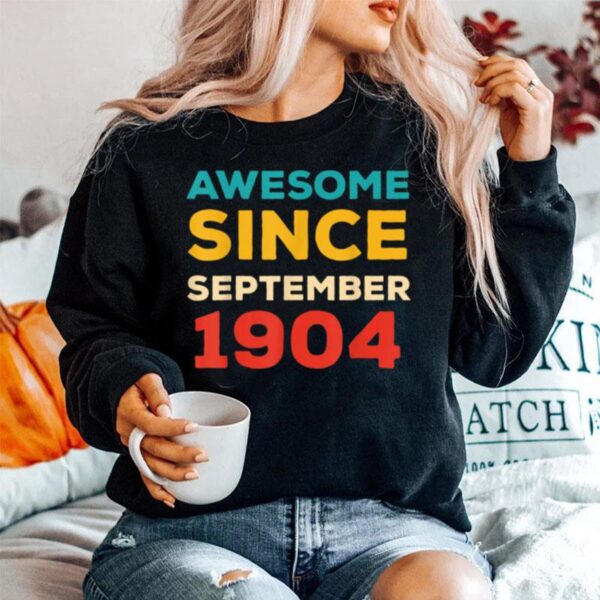 Awesome Since 1904 117Th Birthday Retro Sweater