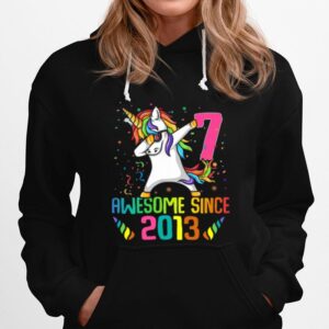 Awesome Since 2013 7 Years Old 7Th Birthday Unicorn Dabbing Hoodie