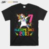 Awesome Since 2013 7 Years Old 7Th Birthday Unicorn Dabbing T-Shirt