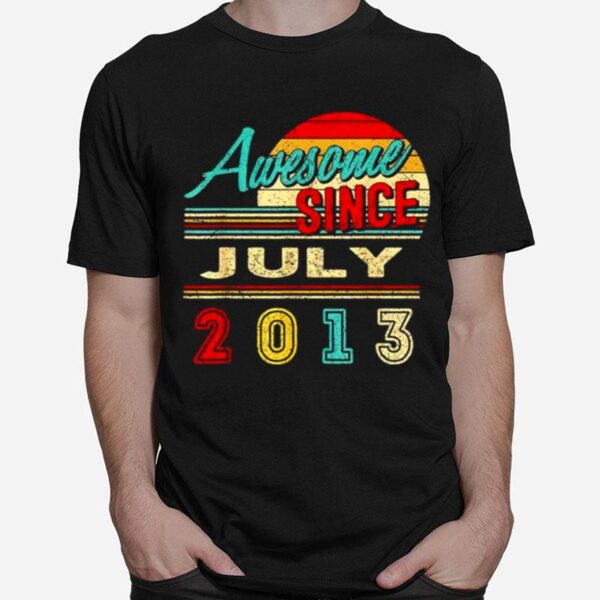 Awesome Since July 2013 8 Years 8Th Quarantine Birthday T-Shirt