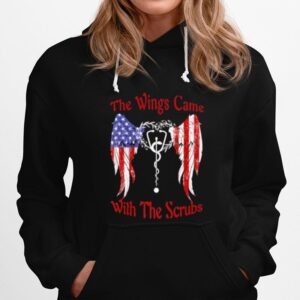 Awesome The Wings Came With The Scrubs American Flag Hoodie